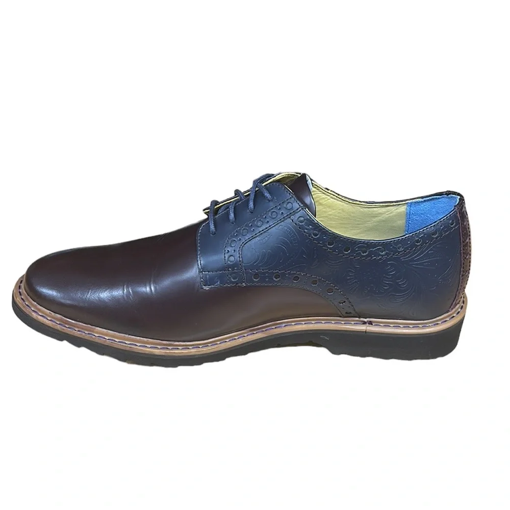 Robert Graham Bethune Derby Dress Business Brown Black Men's Leather Shoes 13 M
